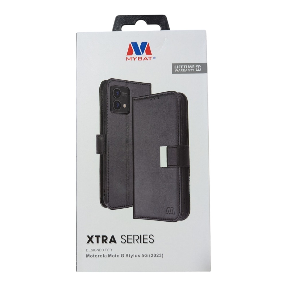 i4. Mybat Xtra Series Jacket Wallet Case Motorola Moto G Stylus 5G‎ (2023) Black